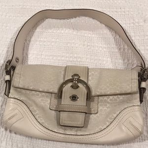 Authentic COACH Signature Fabric Handbag, Used